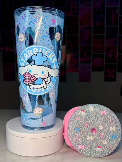 24 oz Cinnamoroll Glow Lava Rhinestone Lid